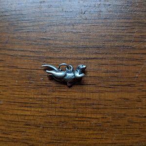 Handmade pewter swimming otter pendant